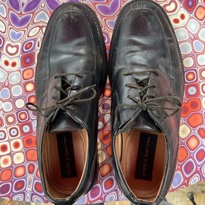 Mens Leather Black Dress or Work Shoes Size 11 Croft & Barrow; Good Condition